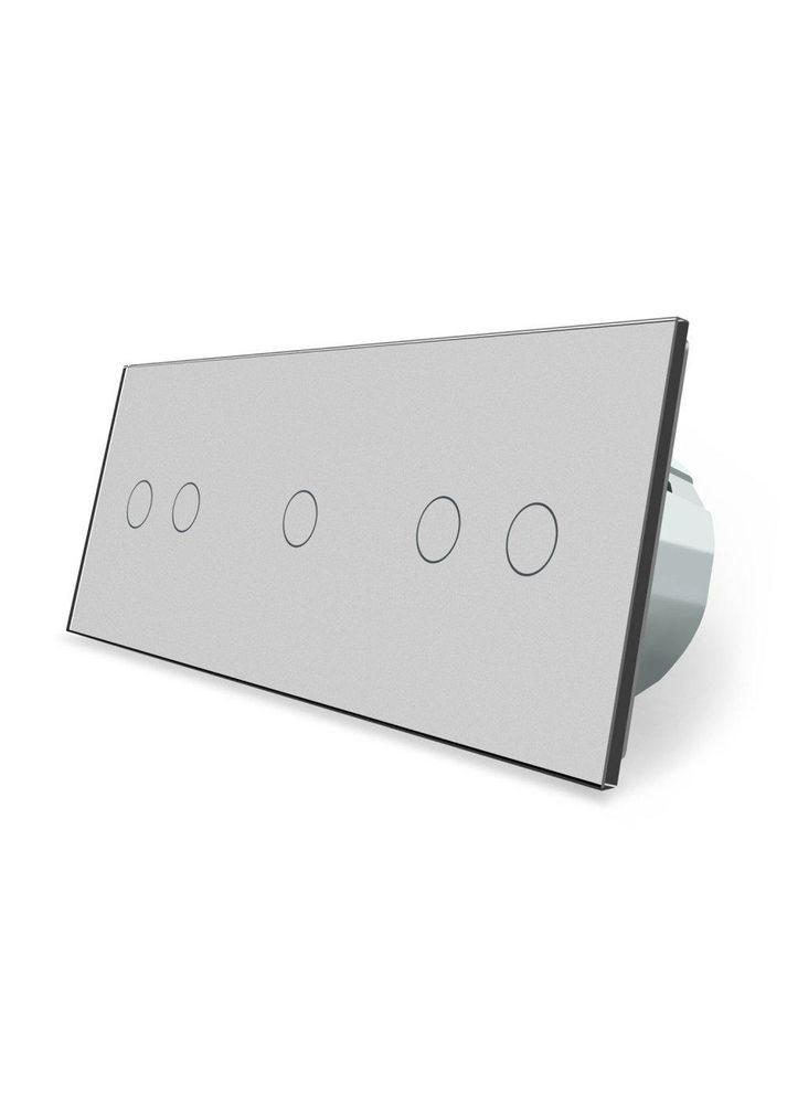 Розумний сенсорний ZigBee вимикач 5 сенсорів (2-1-2) сірий скло (VL-C702Z/C701Z/C702Z-15) Livolo (370984963)