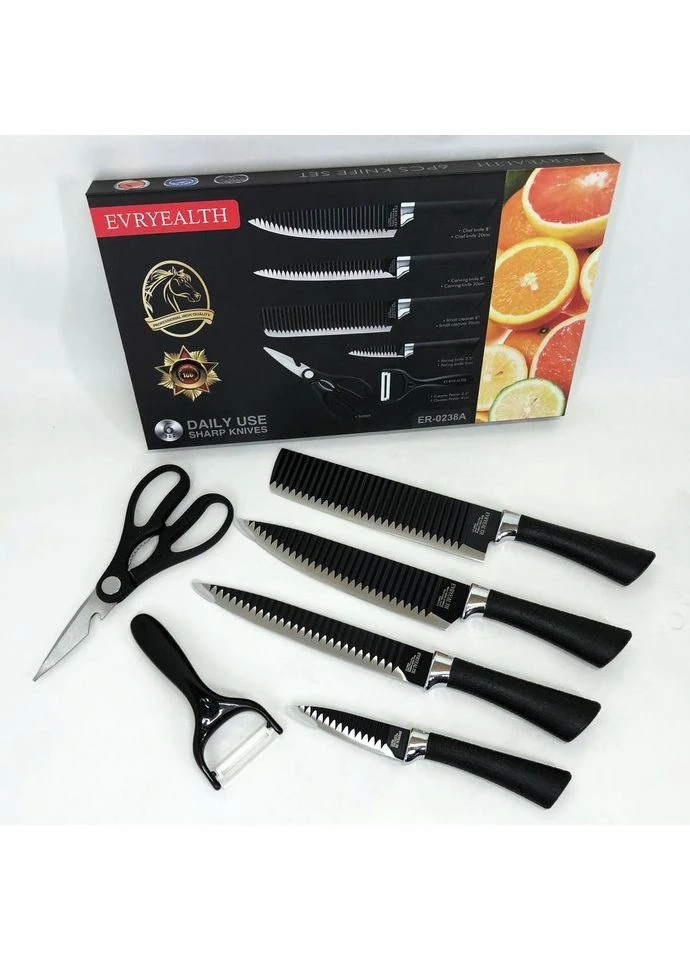 Набор ножей Genuine King-B0011 No Brand чёрные,
