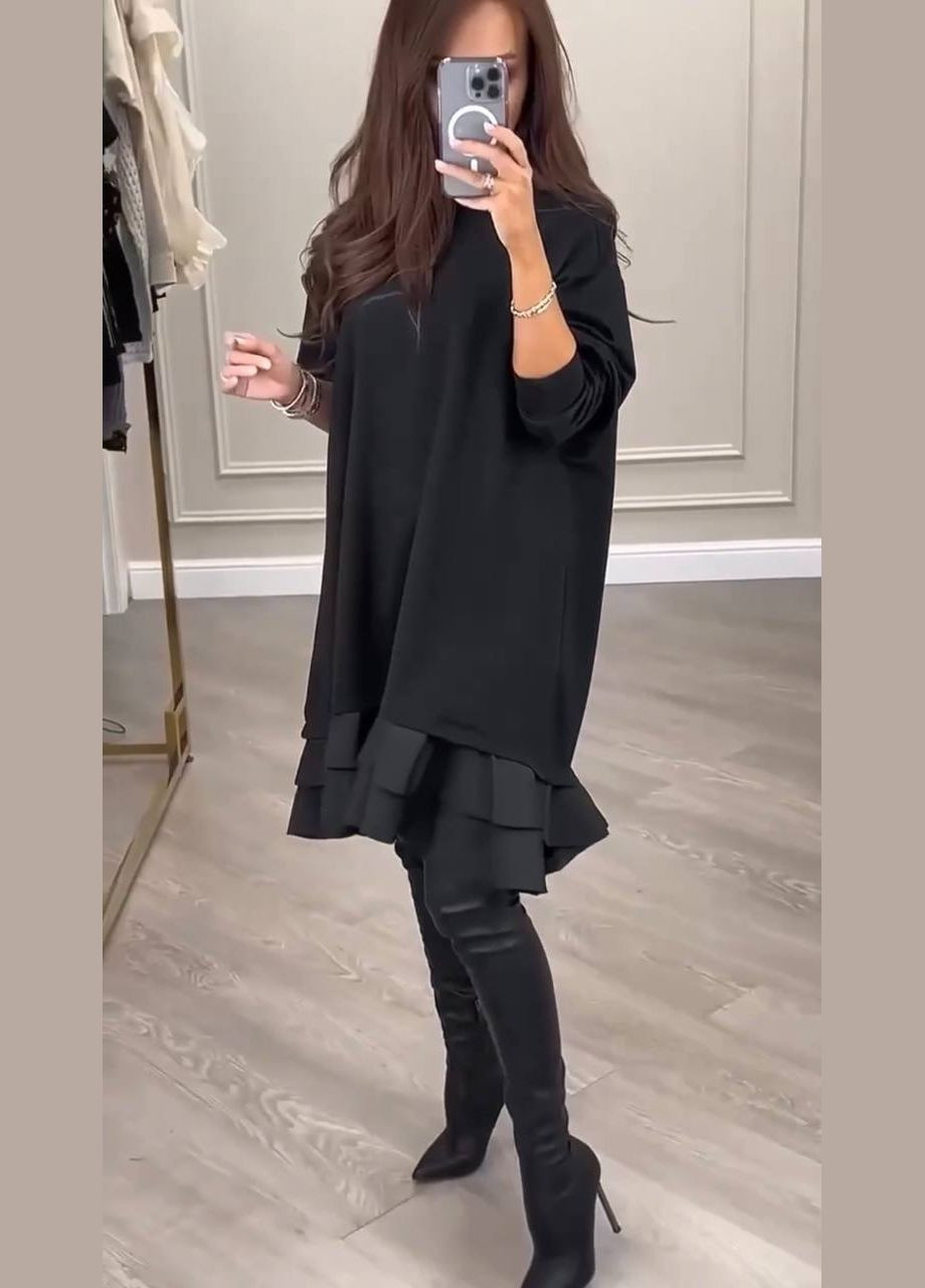 Чорна жіноча сукня вільного крою New Trend