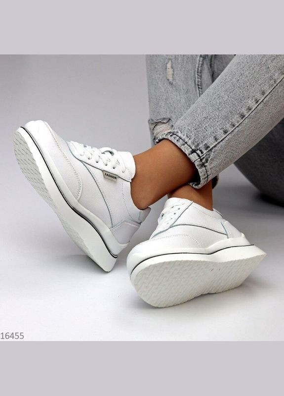 Кожаные женские кроссовки, кроссовки деми KDSL Tower белые демисезоны (315454456)