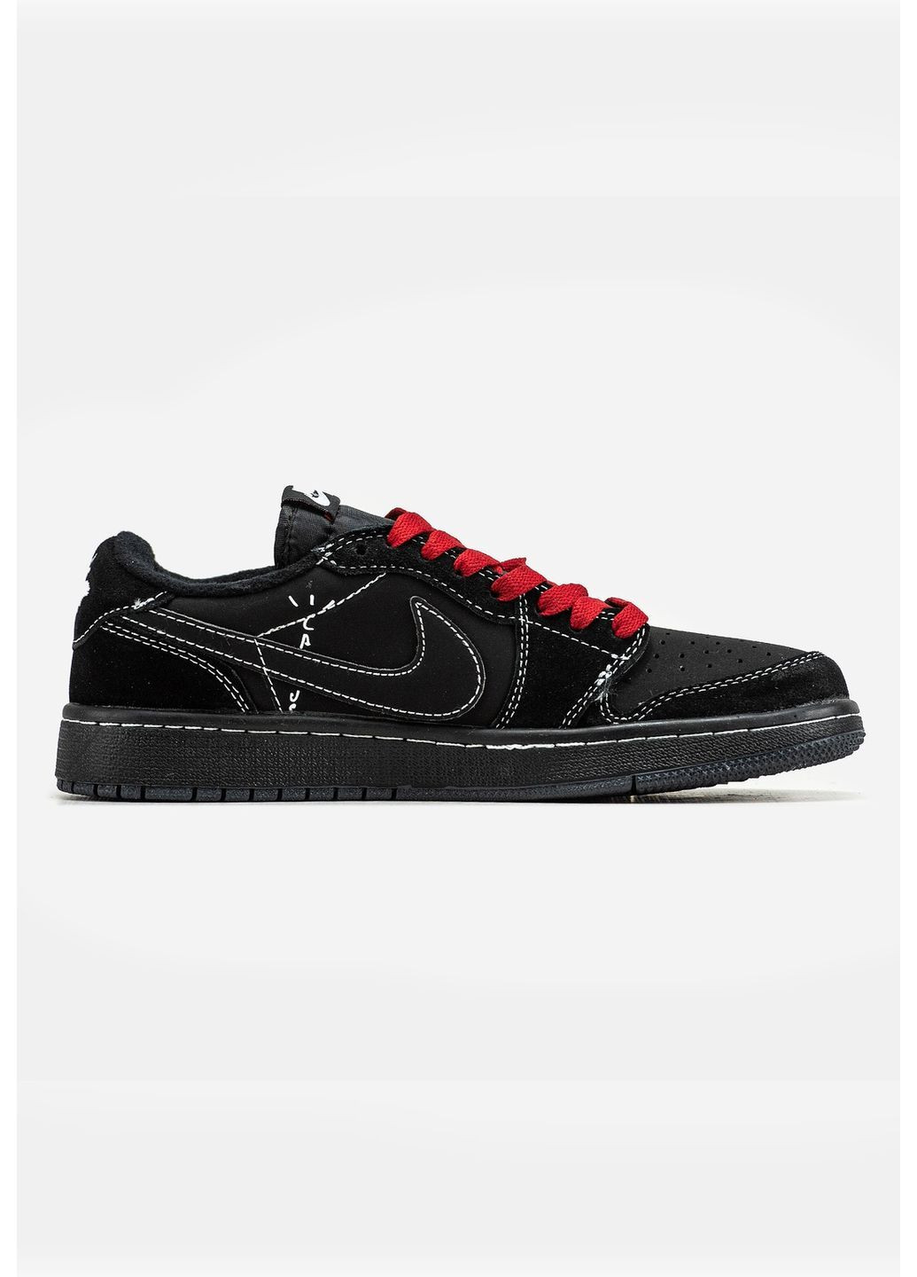 Черные всесезонные кроссовки nike No Brand Air Jordan 1 Low x Travis Scott