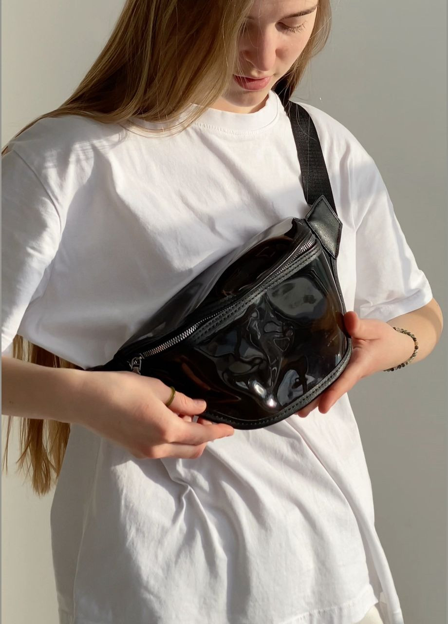 Женская прозрачная бананка детская сумка черная No Brand (292631169)