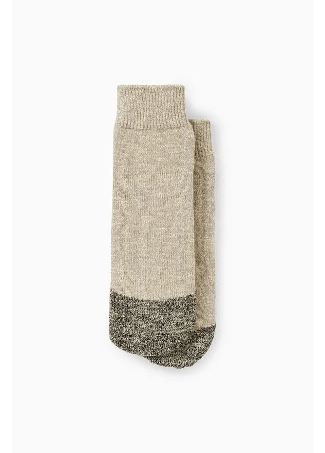 Комбинированные теплые антискользящие носки C&A однотонные (368337935)