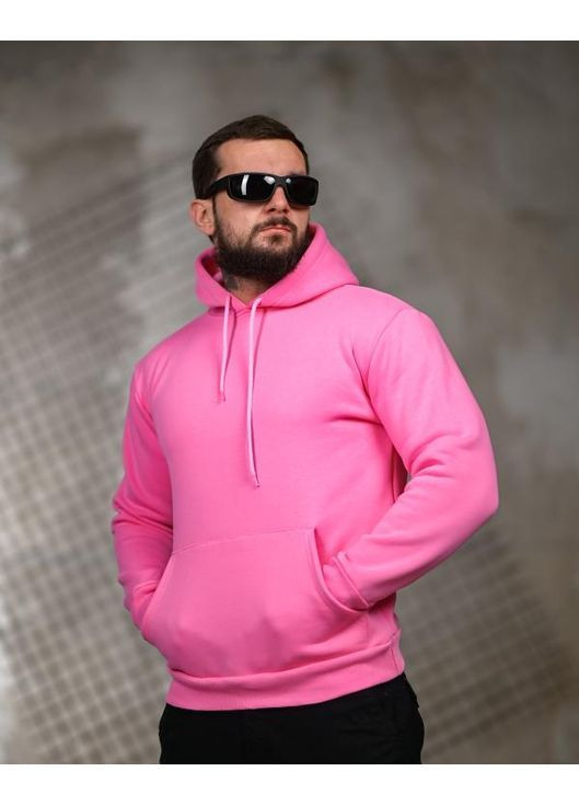 Чоловіче худі на флісі з принтом рожеве No Brand (367189256)