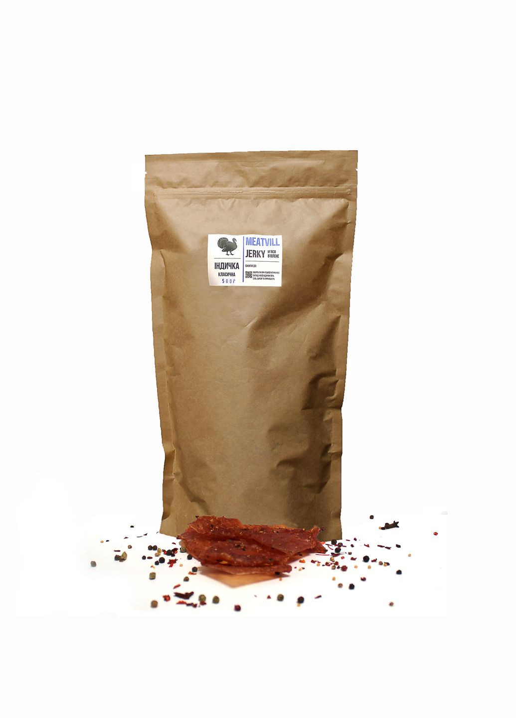 Джерки iндичка класична крафт 500г Meatvill (322457392)