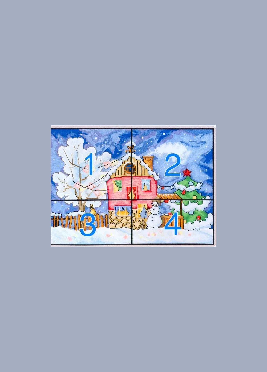 Набор для вышивания по нанесённой на канву схеме "Christmas House".AIDA 14CT printed, 36*28 см Joy Sunday (313612908)