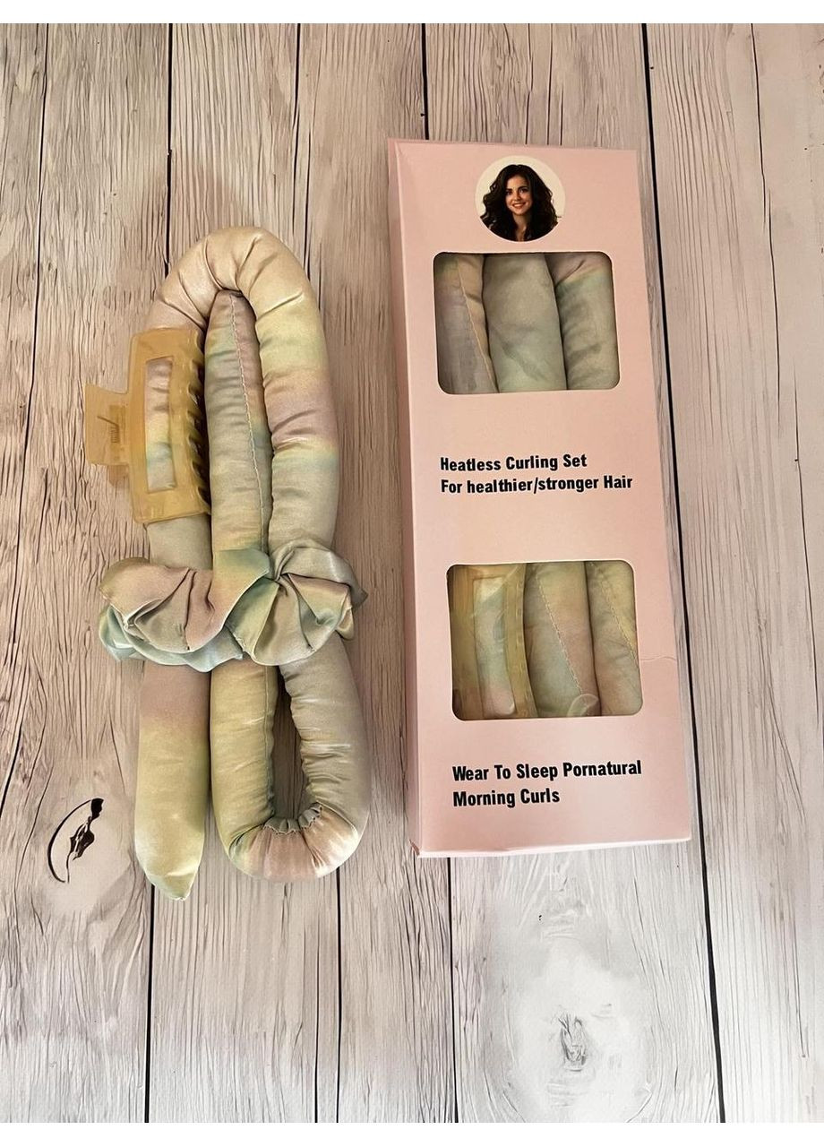 Бігуді для волосся м'які в упаковці з крабиком та 2 резинки зелені(ВІ2237) No Brand (352770954)