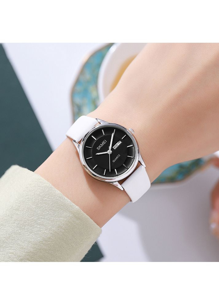 Сріблясті білі кварцові жіночі класичні з календарем casual стильні ProDobro (367266495)