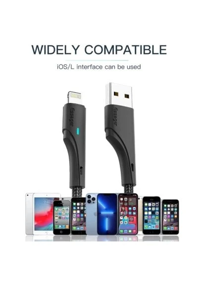 Дата-кабель (EXCM-LS01) Essager USB 2.0 AM to Micro 5P 1.0m 3A black (401638064)