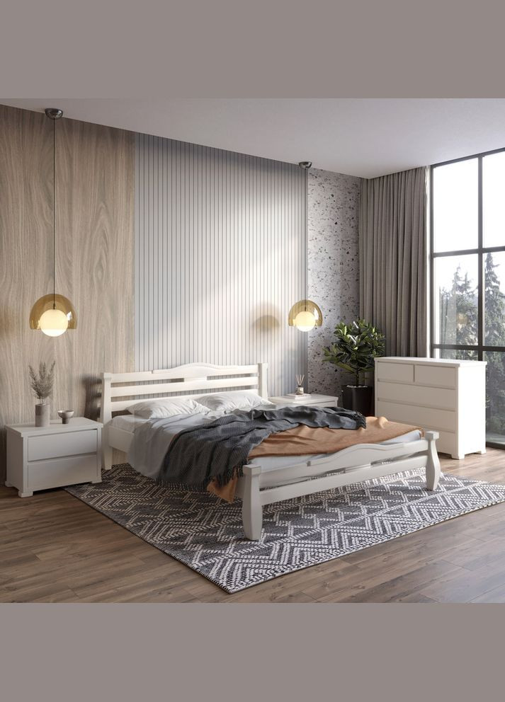 Двоспальне дерев'яне ліжко Монако (S2005Y50R) 140х200 см (MBG-4360) Mebigrand (368280709)