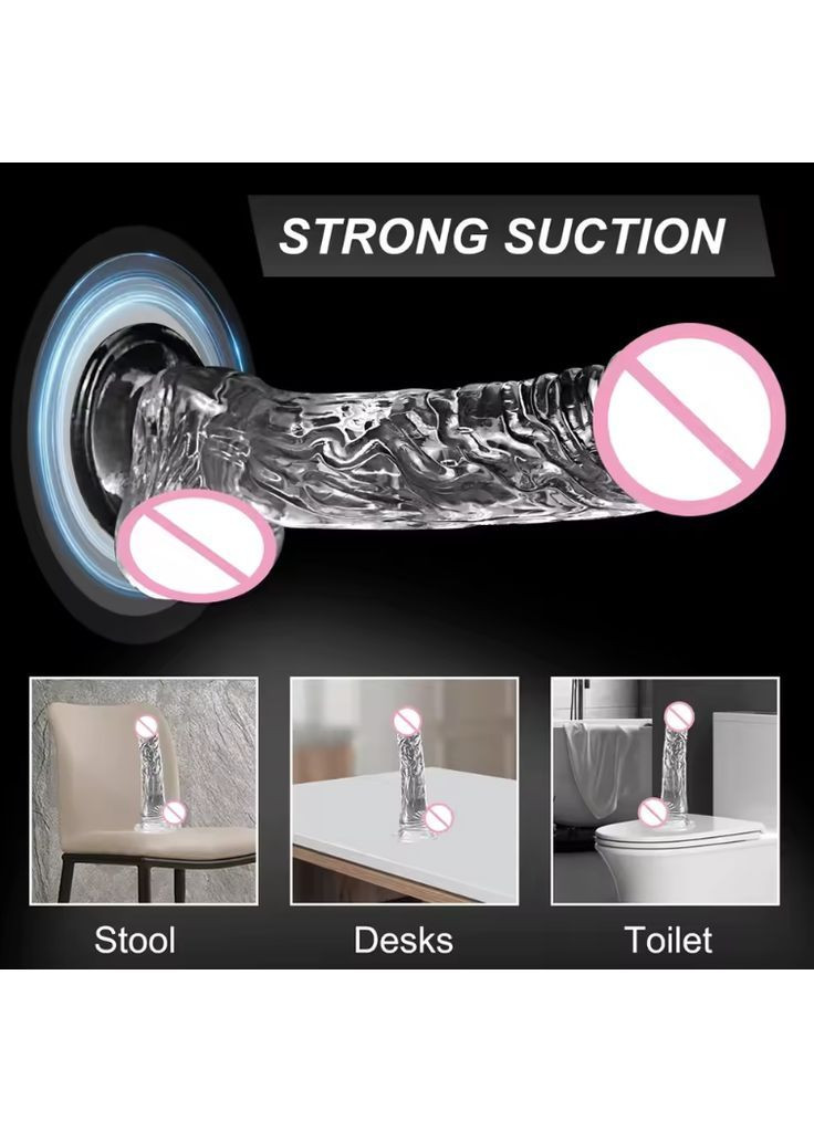 Фалоімітатор на присосці силіконовий з мошонкою, реалістичний 22 см, ділдо для страпона анатомічний, гнучкий з венами No Brand (367610251)