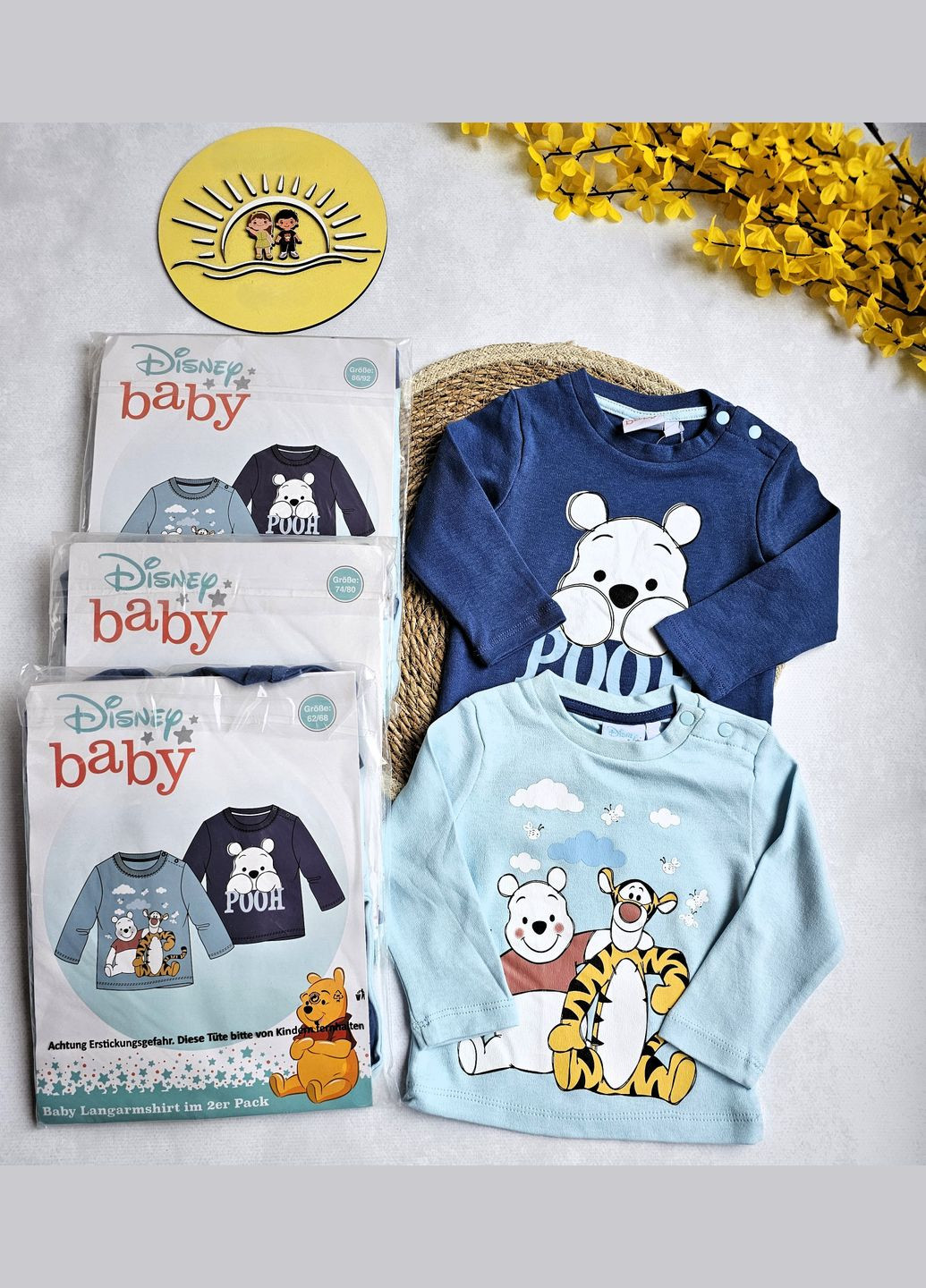 Голубой демисезонный лонгслив Disney Baby персонажи