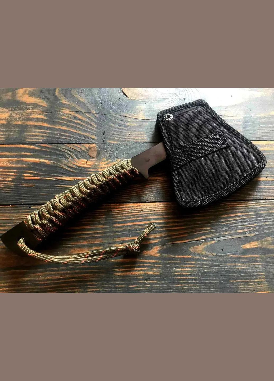 Топор метальний, туристичний Dakota AX цільнометалічний з паракордовою рукою в чохлі. No Brand (358204667)