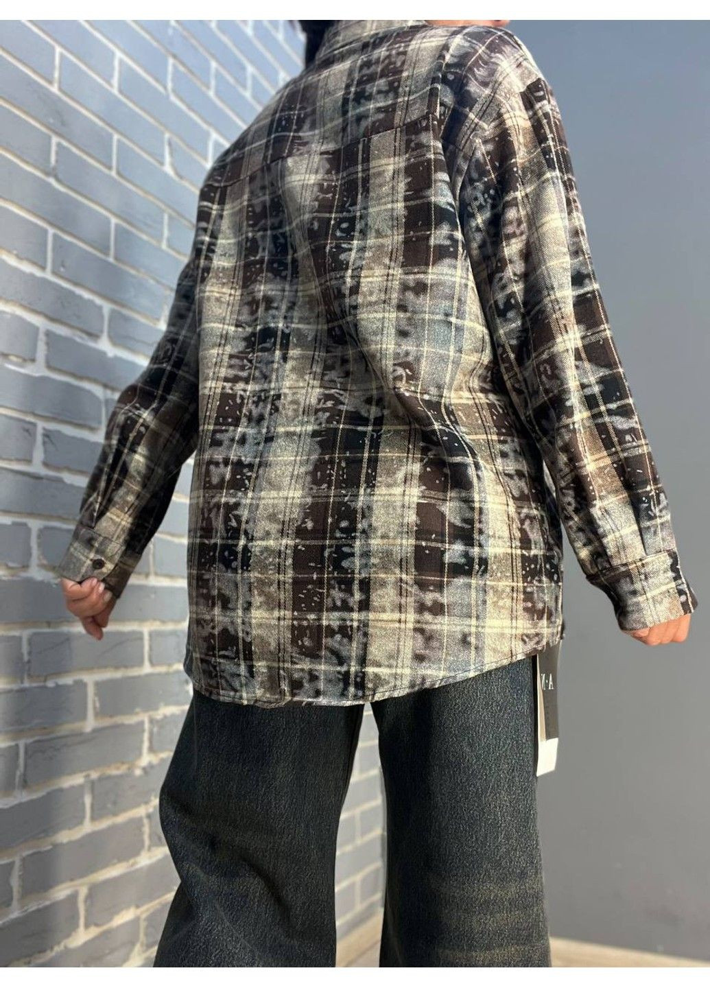 Сорочка жіноча A-N 2775 картата варена в клітинку оверсайз коттон No Brand (304773604)