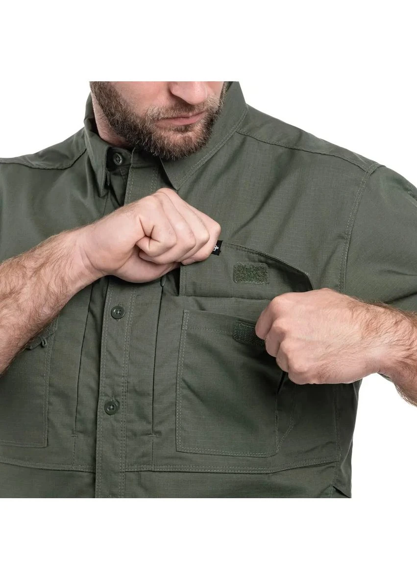 Темно-зеленая рубашка plato tactical shirt short ranger green Pentagon