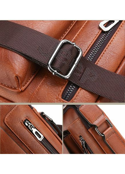 Чоловіча сумка планшет із екошкіри світло-коричнева на плече ProDobro (363221440)