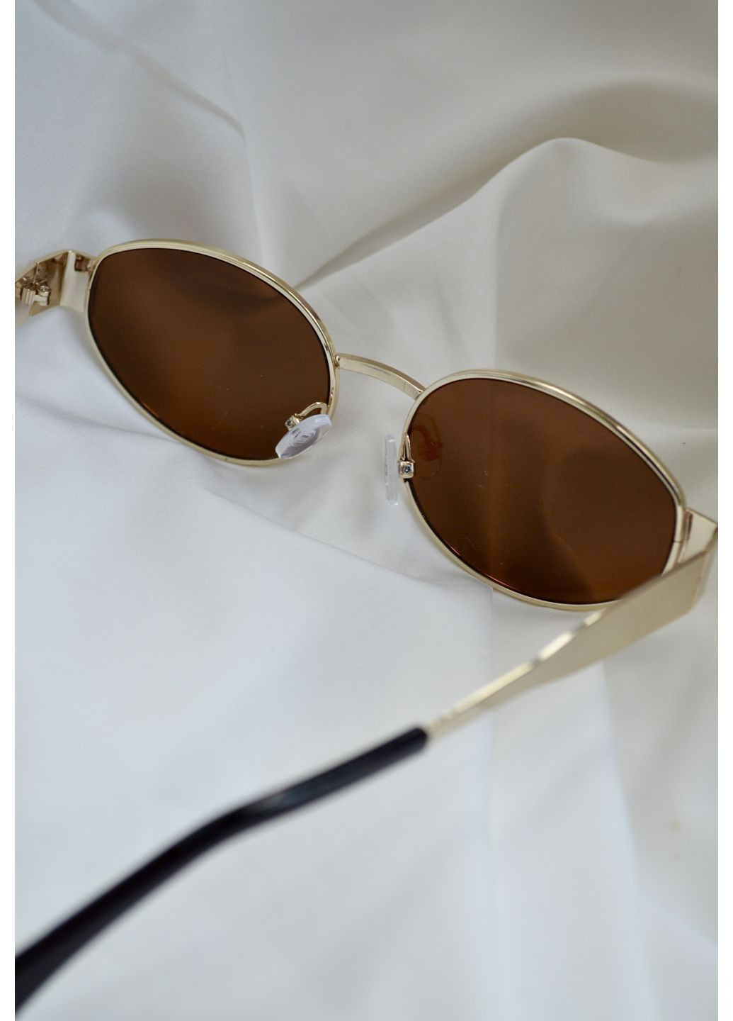 Окуляри жіночі сонцезахисні форма овал колір коричневий у золотистій оправі LIGHT (349499388)