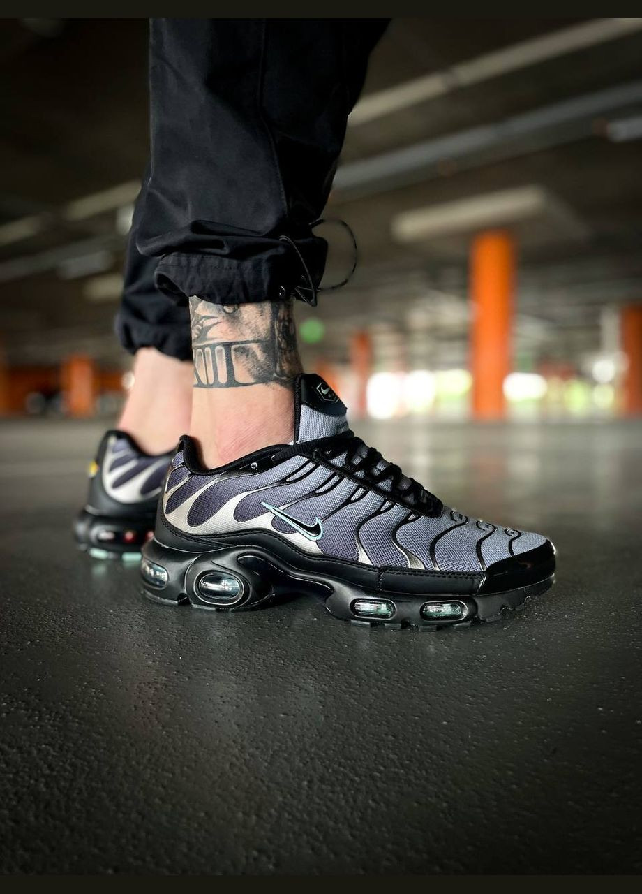 Сірі Осінні кросівки чоловічі nike air max tn plus black particle grey vapor green | найк аір макс тн плюс сірі No Brand