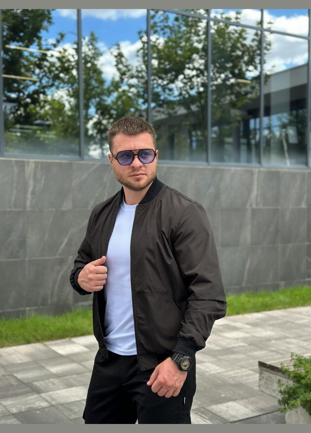 Бомбер мужской «Challenge» черный Intruder на молнии (359378583)