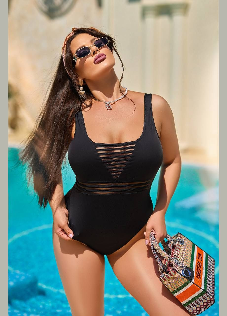 Чорний літній купальник суцільний Garna