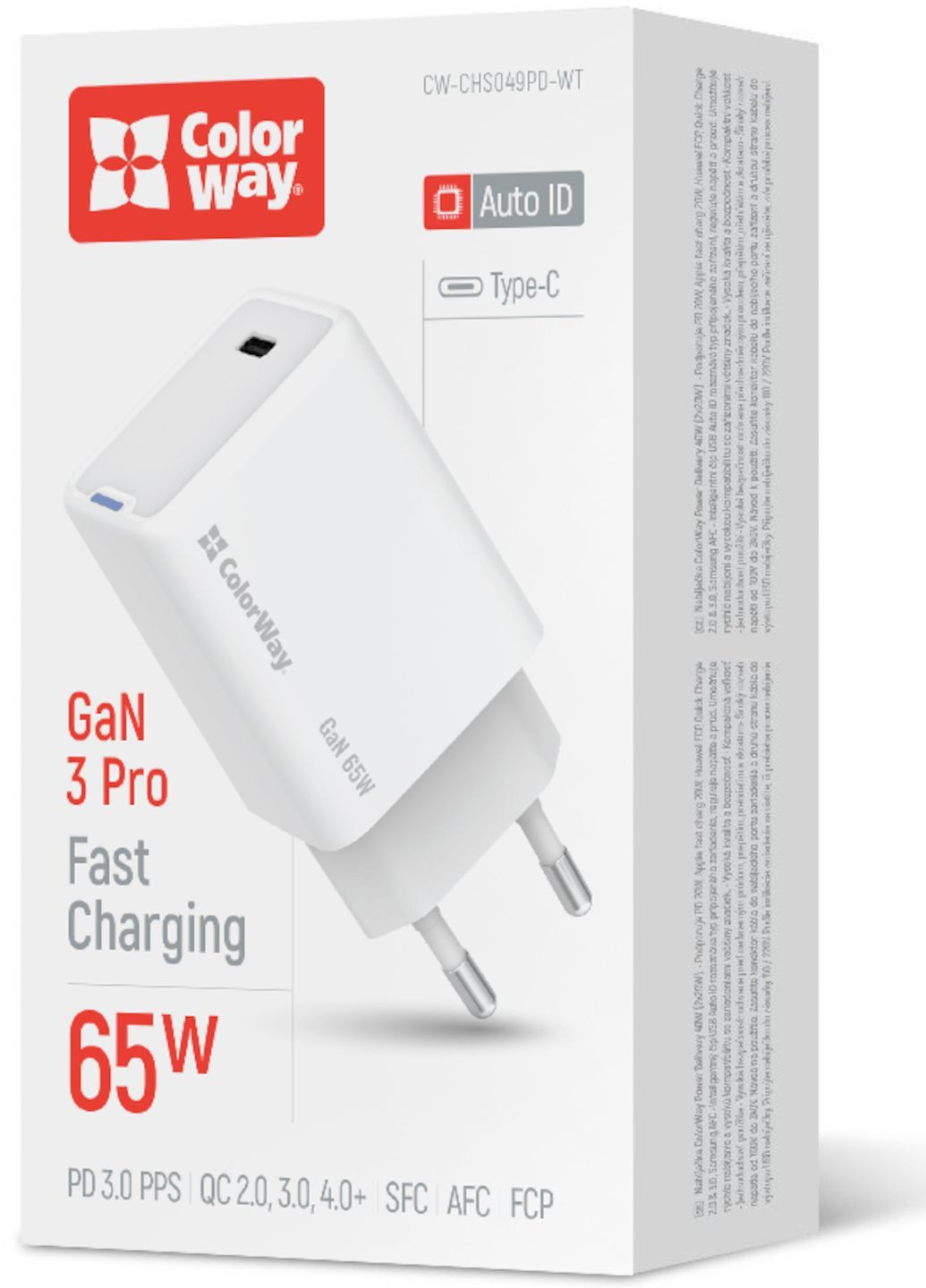 Зарядка 65W Type-C зарядний пристрій GaN блок живлення з підтримкою Power Delivery (PD 3.0), Quick Charge (QC 4.0+) Colorway GaN Mini (367984430)