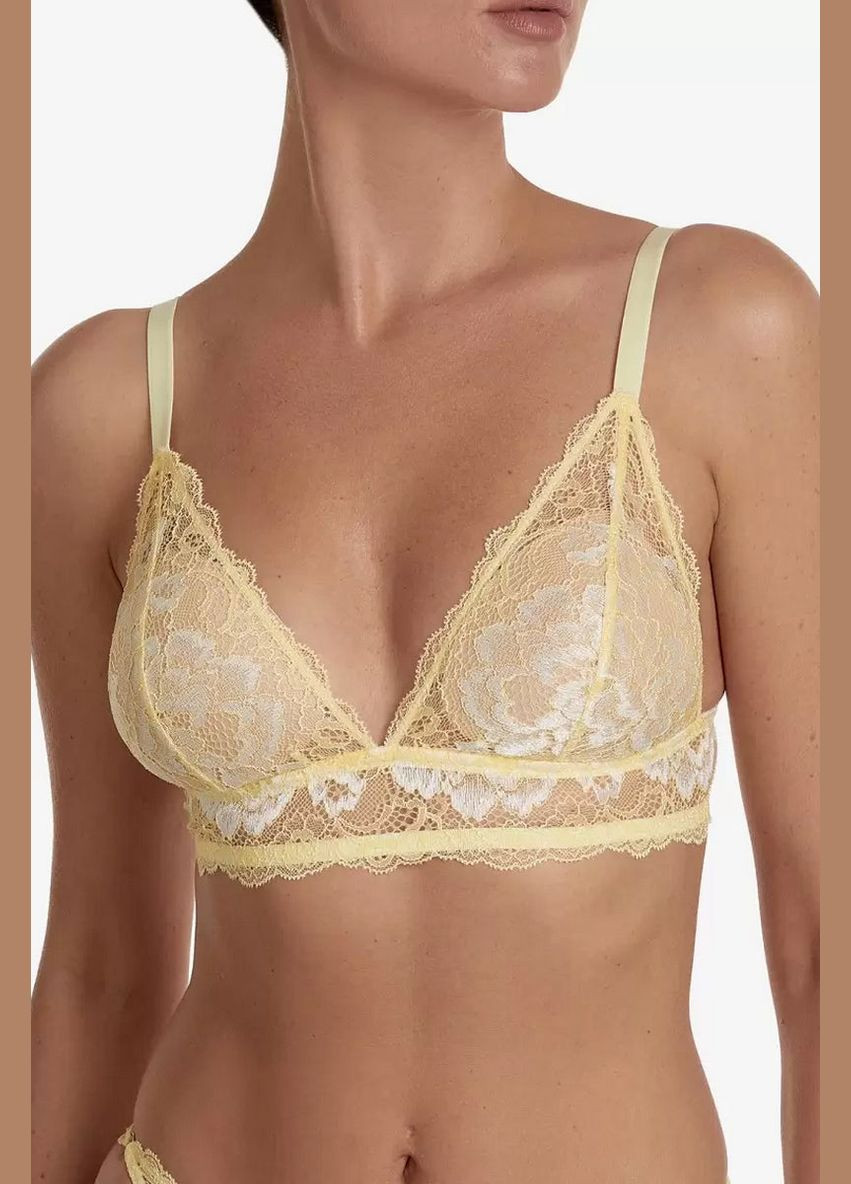 Жовтий бралетт мереживний бралет Ajour без кісточок