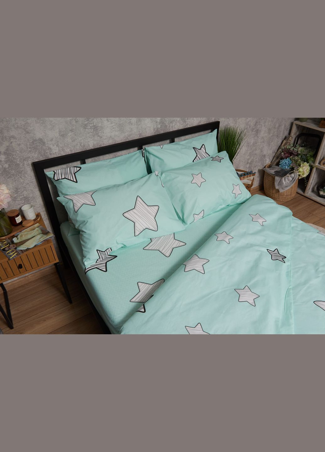 Комплект постельного белья Бязь Gold Люкс «» семейный 160х220х2 наволочки 4х70х70 (MS-820005424) Moon&Star Child Stars (296909677)