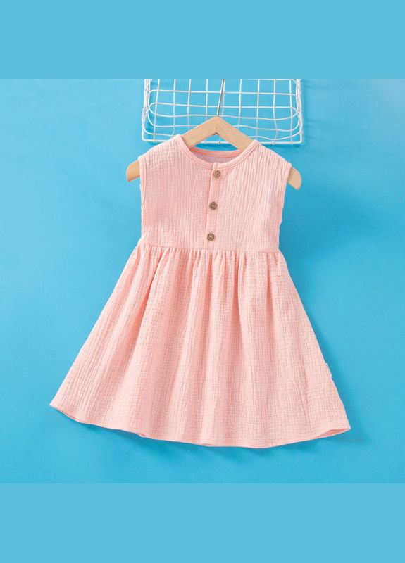 Рожева сукня дитяча муслінова baby basic ( 100см ) (13407) Qoopixie (291162538)