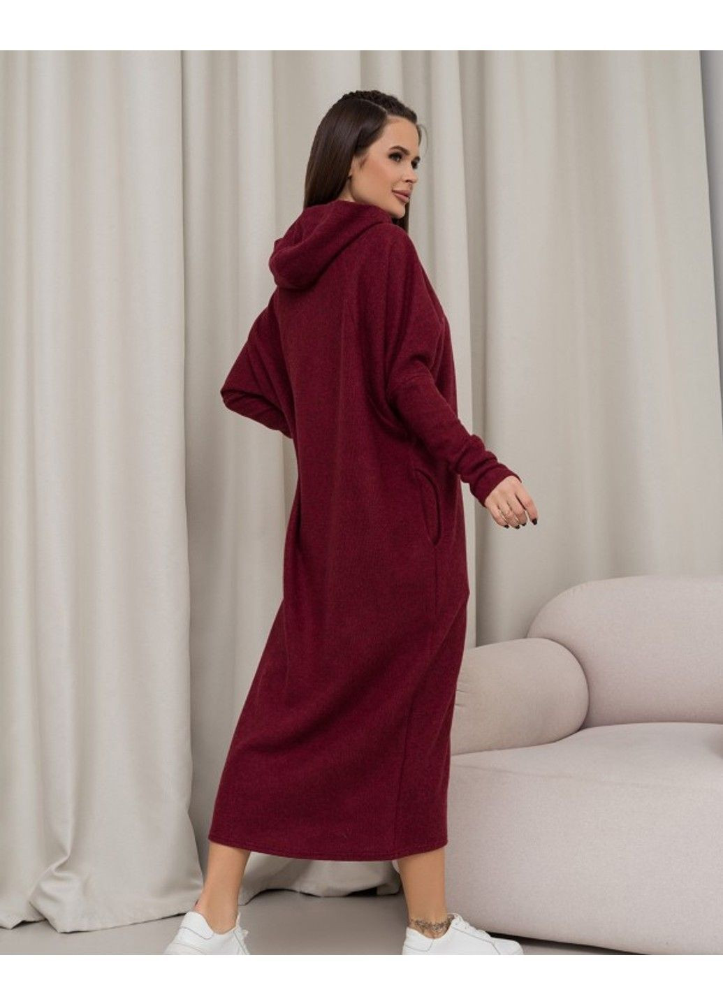 Бордова повсякденний сукня 14366 3xl бордовий ISSA PLUS