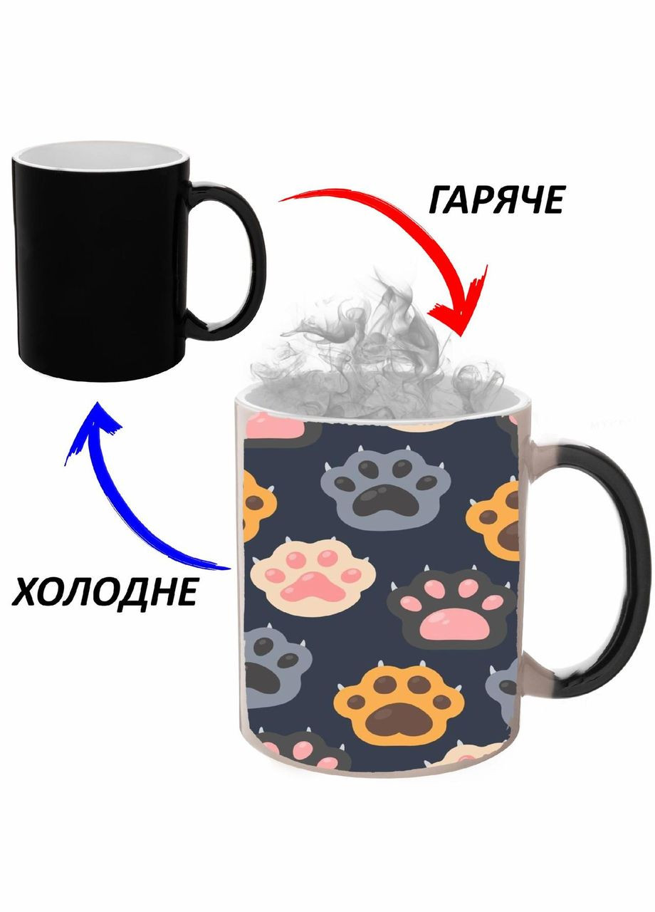 Чашка хамелон (кухоль, горнятко) із дитячим малюнком #112 Чорна 330 мл No Brand (323472678)