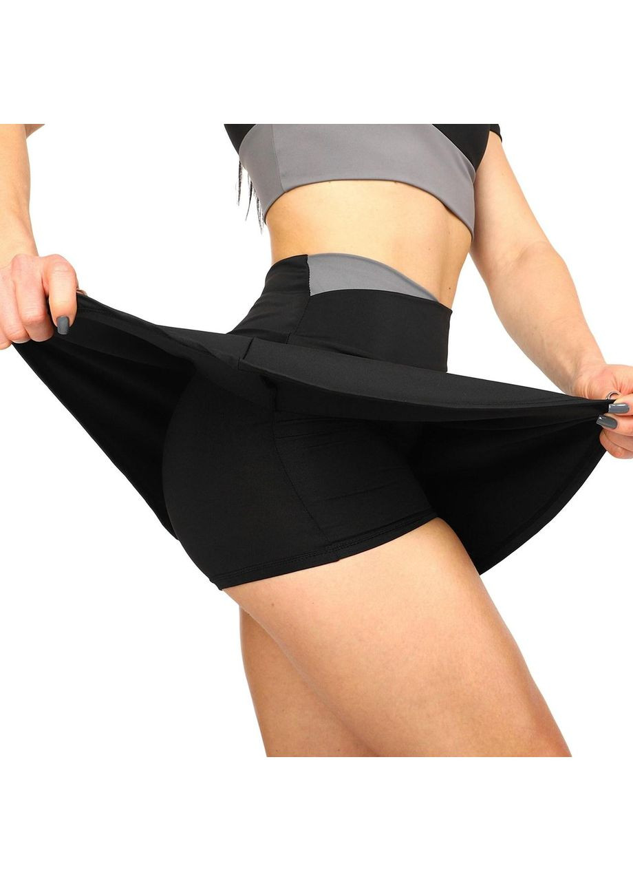 Комплект спортивний жіночий спідниця та топ JYMD035-JYMQ005 розмір чорний SP-Sport (342106391)