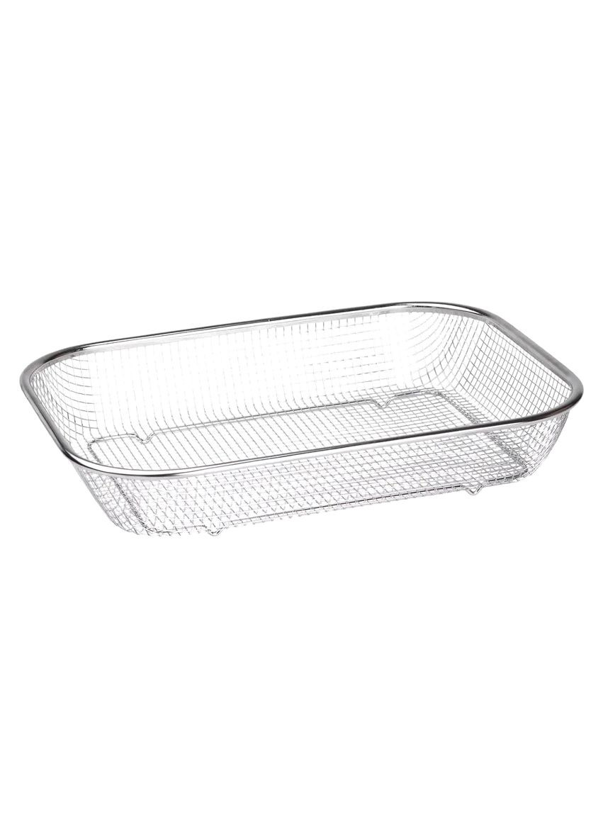 Сито-корзина для мытья овощей и фруктов из нержавеющей стали 37,5х27,5 см дуршлаг для кухни кухонный инвентарь ProDobro (364190293)