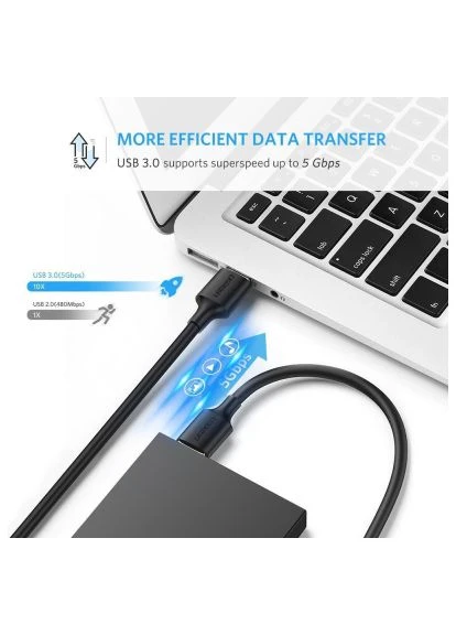 Дата кабель (10369) Ugreen USB 3.0 AM/AM 0.5m US128 black (401150148)