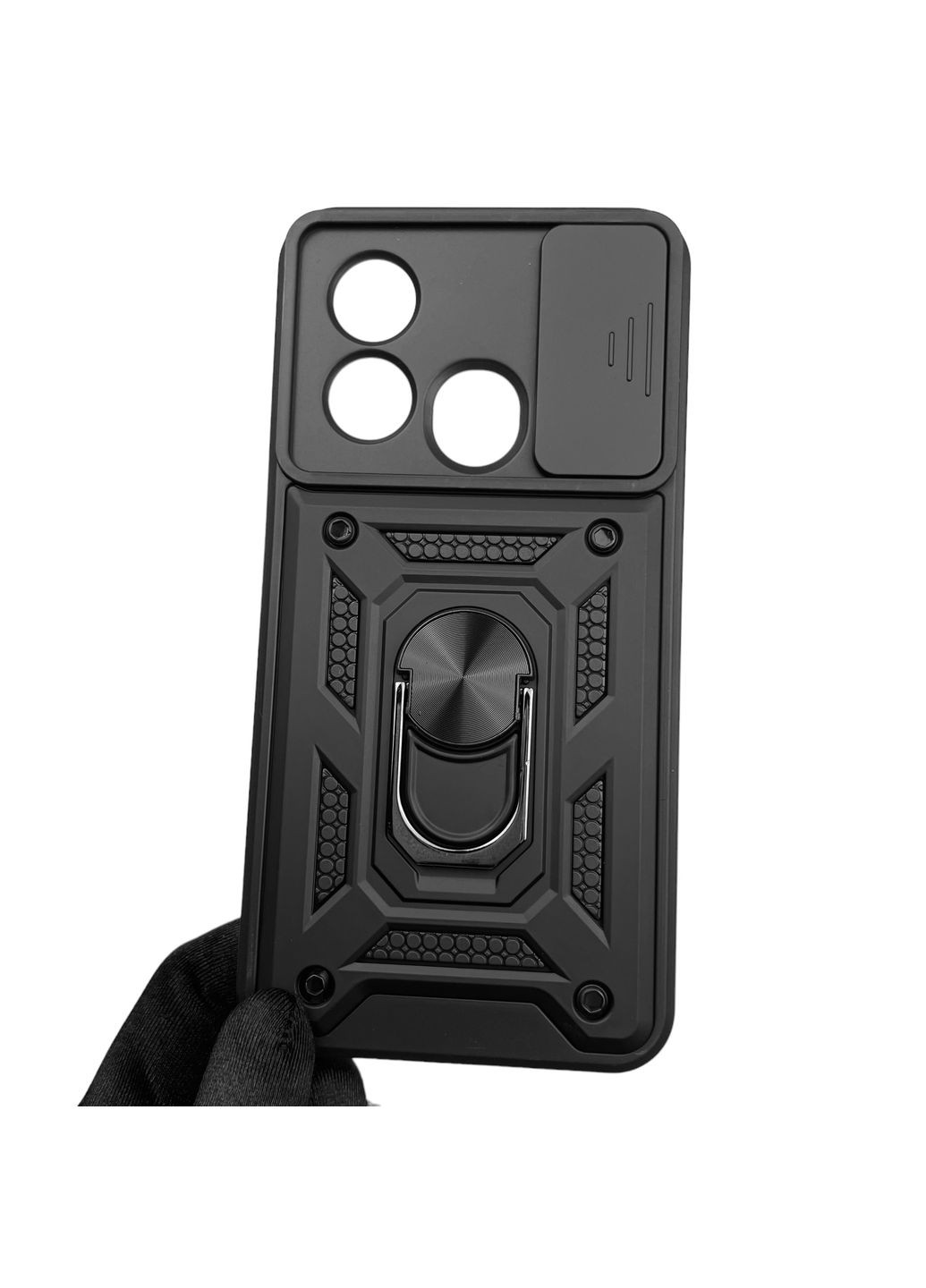 Чохол для Blade L220 броньований з кільцем зі шторкою на зте блейд л220 чорний rg1 ZTE (366019620)