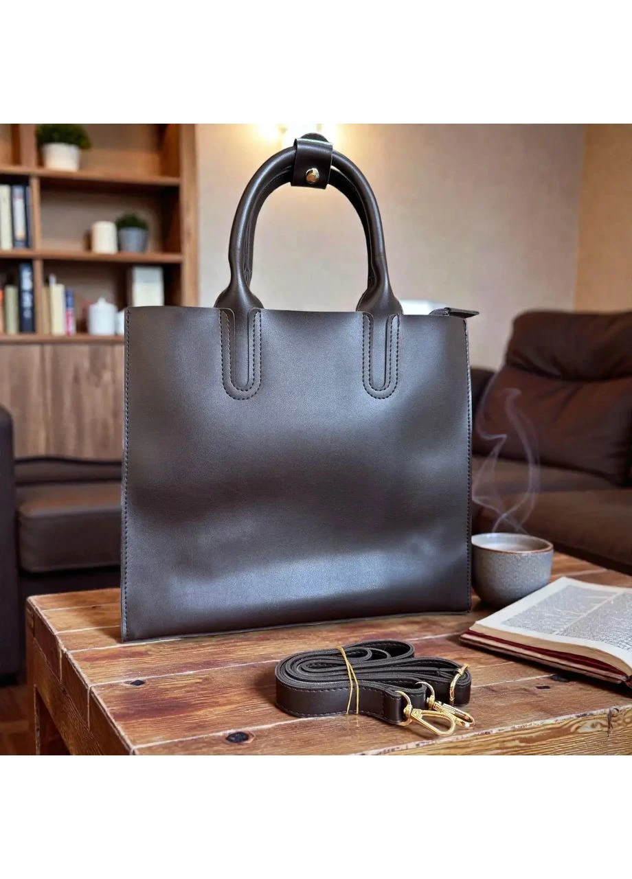 Сумка женская большая повседневная замшевая коричневая No Brand (394178618)