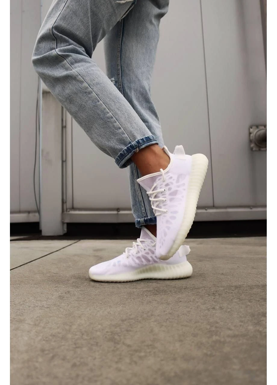 Белые летние кроссовки adidas yeezy boost 350 v2 mono white адидас изи буст No Brand