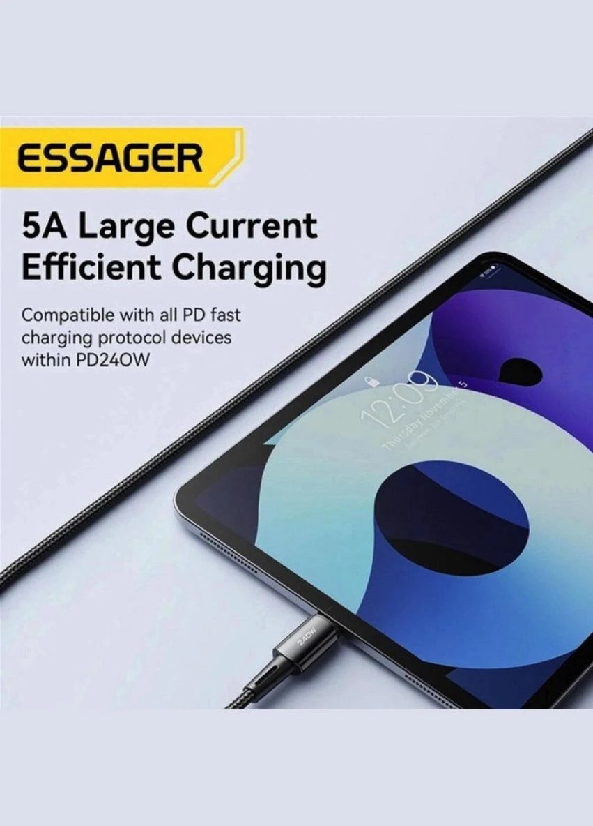 Кабель C-C 240W Data cable 1m grey (EXCTT3-CG0G-P) Essager Sunset (322416297)