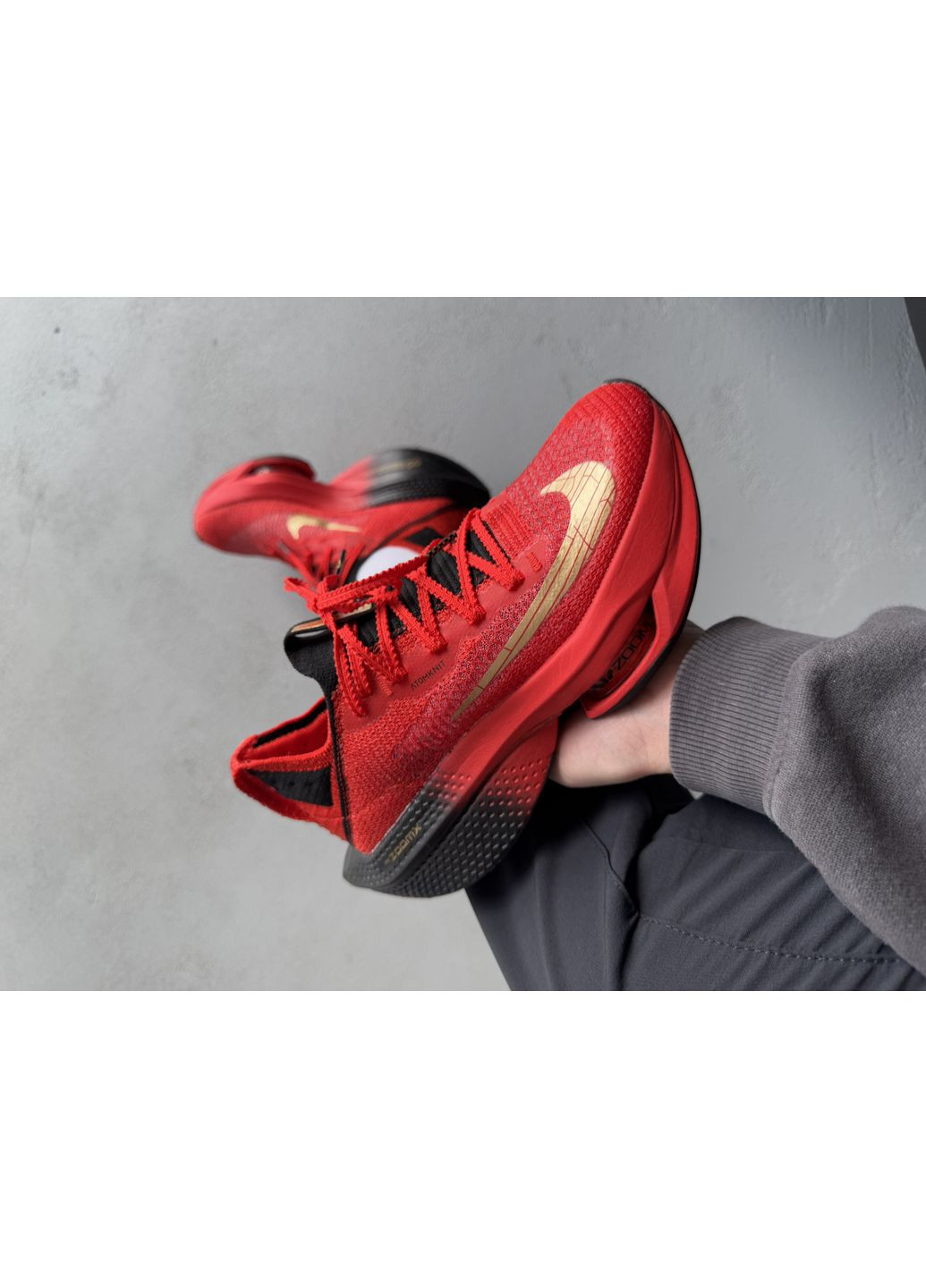 Черные летние кроссовки nike air zoom alphafly next% 2 red/black найк аир зум No Brand
