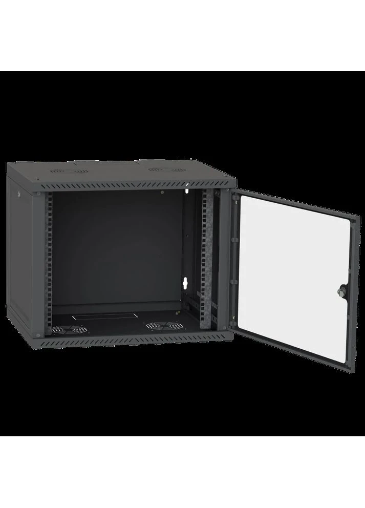 Шкаф телекоммуникационный двери стекло (черный) 12U 600x450 Ipcom (385835726)