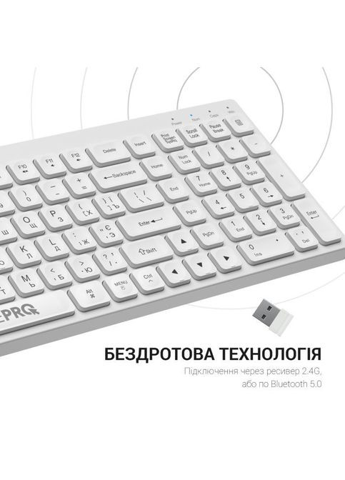 Клавиатура (SK985W) OfficePro SK985W Wireless/Bluetooth White (307357946)