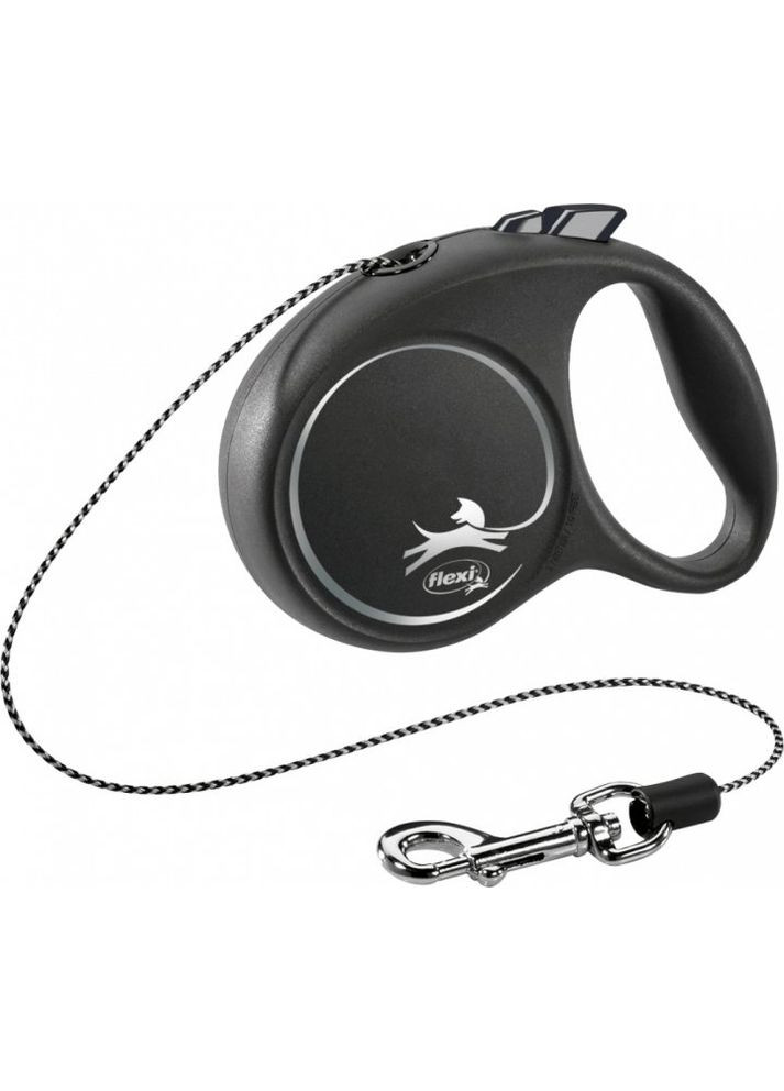 Рулетка для собак Black Design XS 3 метра, до 8 кг (черная), поводок с тросом Flexi (292257558)