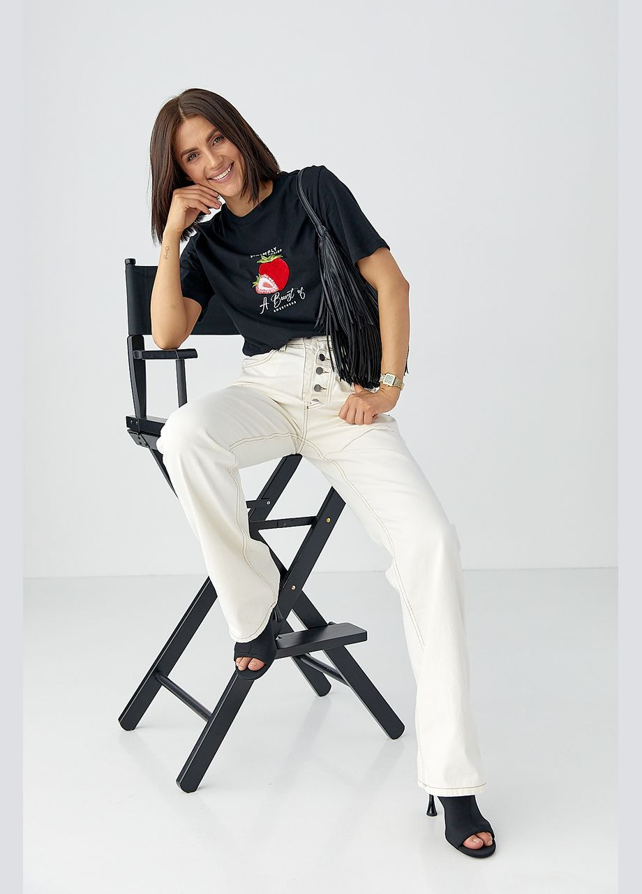 Джинси Wide Leg з акцентними швами Lurex - (329626587)