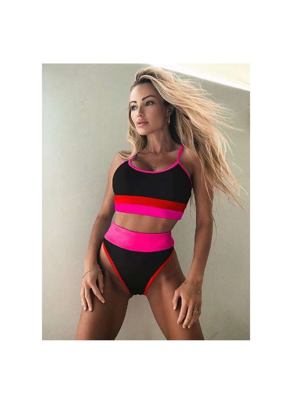 Черный летний женский раздельный купальник. No Brand