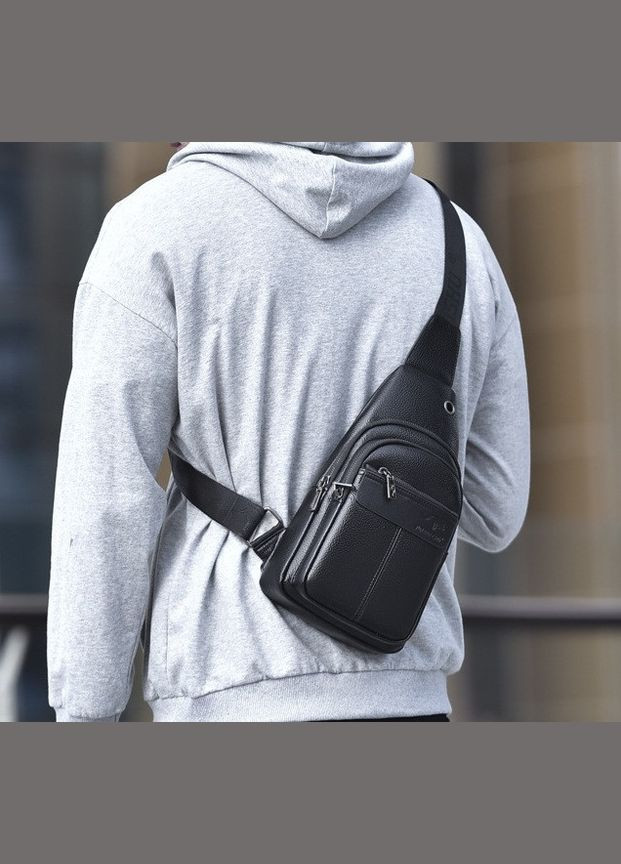 Стильная сумка-слинг на грудь с Кенгуру из экокожи черная (sku_1220) No Brand (346078224)