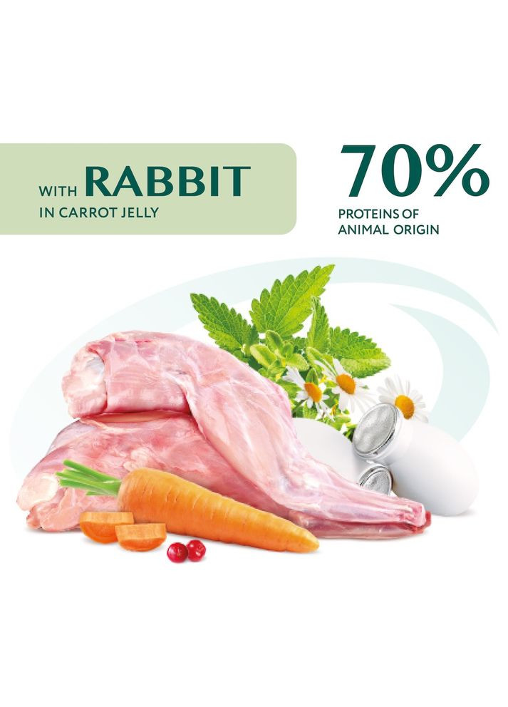 Вологий корм для котів Adult з кроликом у морквяному желі 85 г B2711702 Optimeal (335807072)
