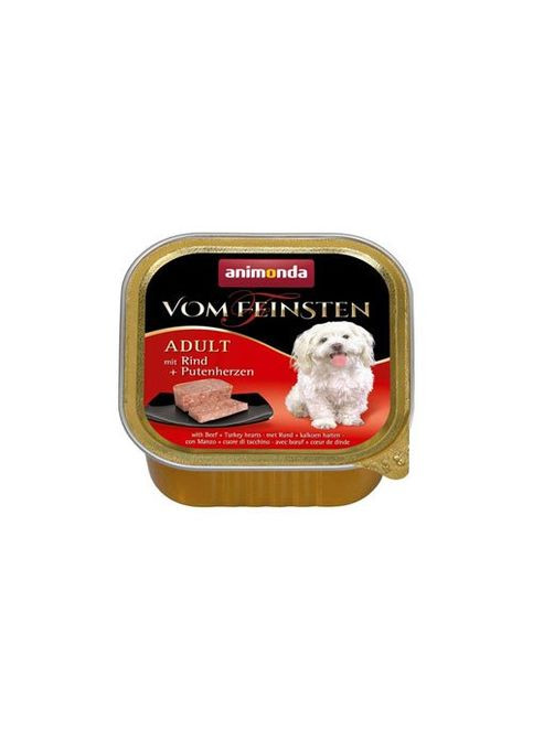 Консервы для собак Vom Feinsten Adult with Beef + Turkey hearts 150 г (4017721826129) Animonda (364786242)