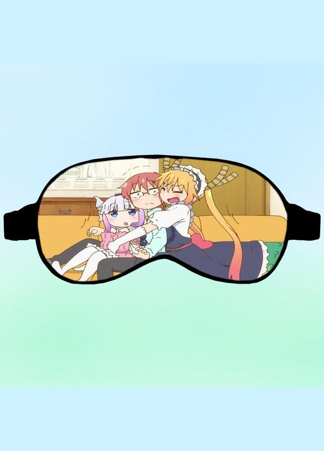 Маска для сна Аниме Драконопокоевка пани кобаяши #0003 черная No Brand (315042068)