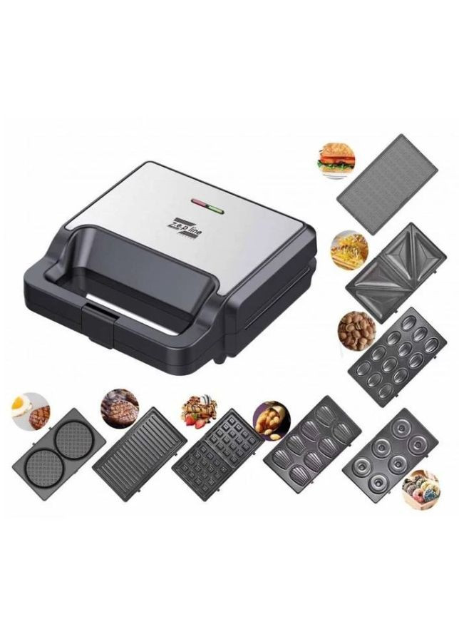 8 в 1 Мультимейкер ZP-808 для вафель і гриля, 2200 Вт Zepline (315797611)