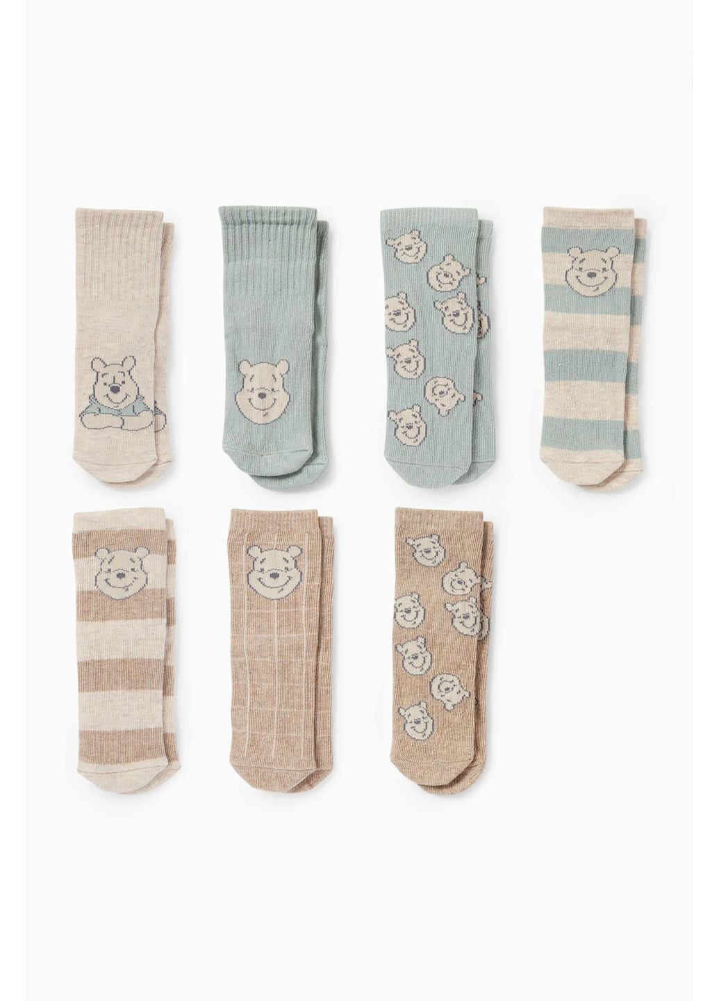 Комбіновані комплект шкарпеток (7 пар) C&A однотонні всесезон (365716452)