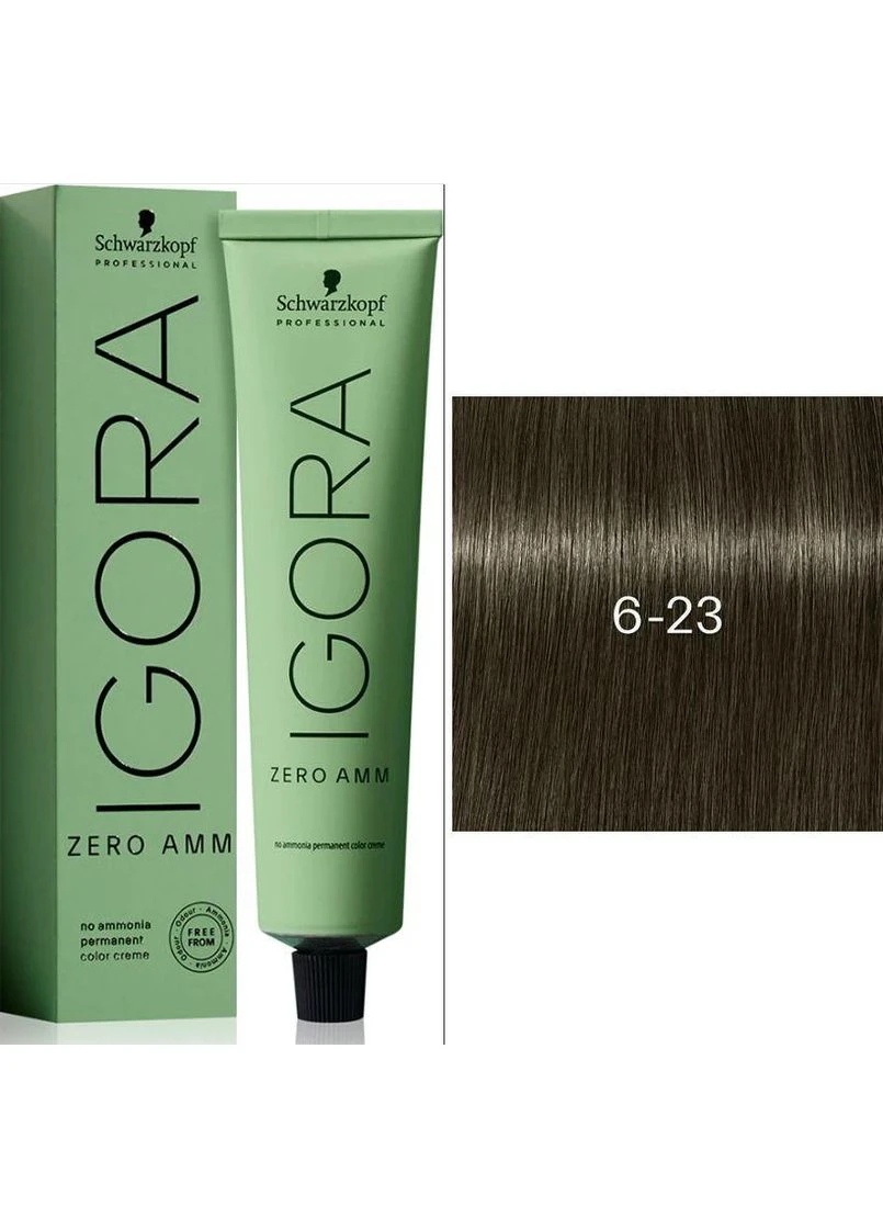 Стойкая крем-краска без аммиака 6.23 Темный блондин Igora Zero Amm, 60 мл Schwarzkopf (396349544)